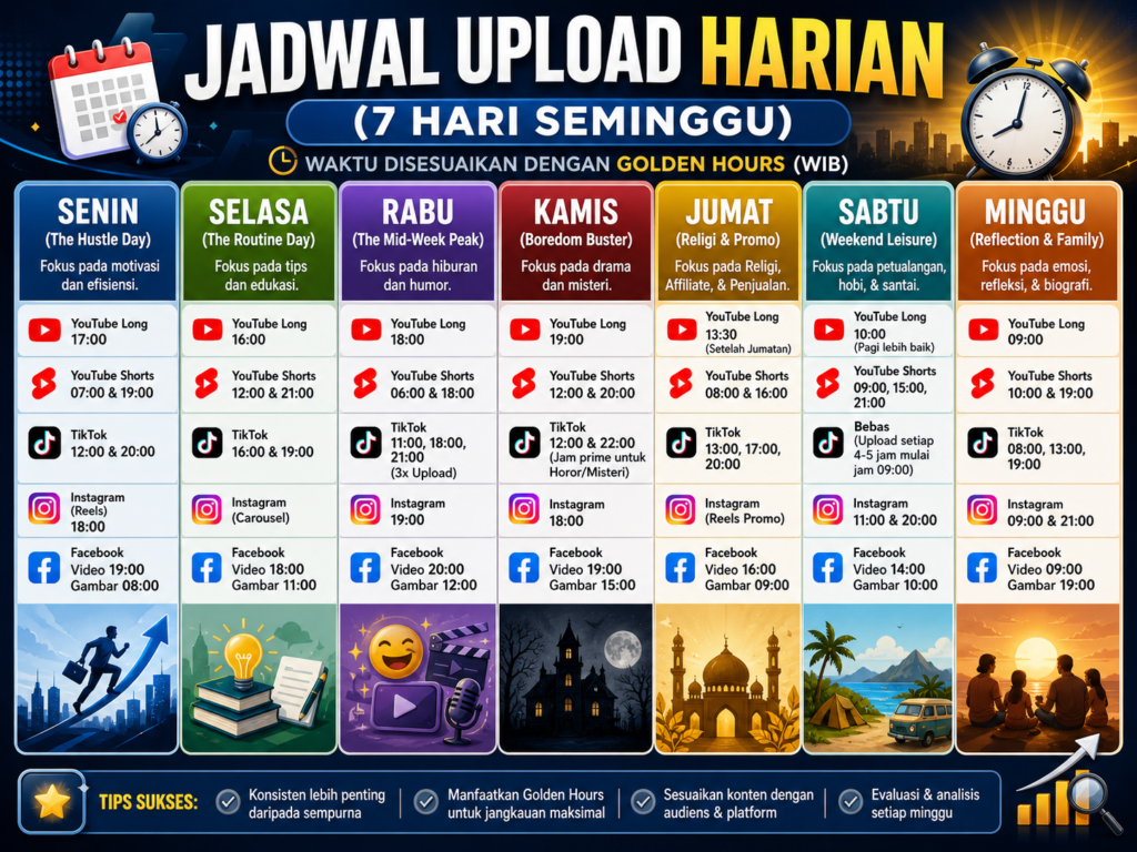 Jadwal Upload konten sosial media